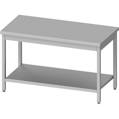 Table Inox Professionnelle Centrale AISI 201 avec Etagère Basse - Gamme 600 - Stalgast