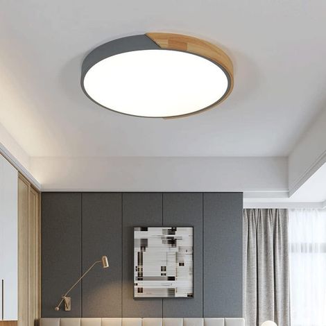 Plafonnier LED 40CM, Plafonnier en métal, Plafonnier Moderne, Lumières Décoratives Grises, Lumière Blanche 6000K (36W) (1/5)