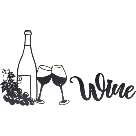 murale sur le thème du vin moderne et innovante en fer forgé