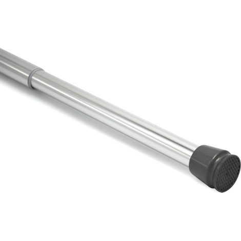 Tringle à rideaux, peut également être utilisée comme barre de douche ou tringle à vêtements, longueur variable en rallongeant simplement tige télescopique, aluminium chromé, 55-90 cm, Chromé (1/5)