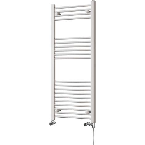 Zennor - White Dual Fuel Towel Rail H1200mm x W500mm Standard - Straight (1/3)