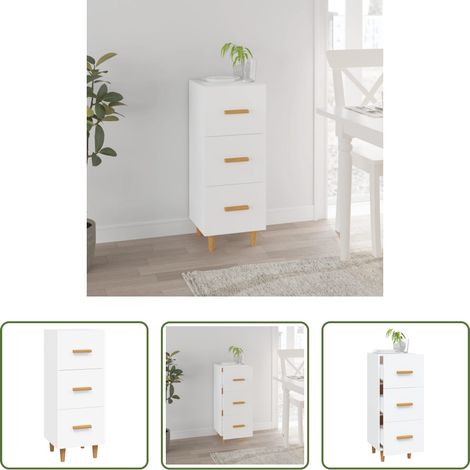 vidaXL Holzbeine -  Sideboard Weiß 34,5x34x90 cm Holzwerkstoff (1/5)