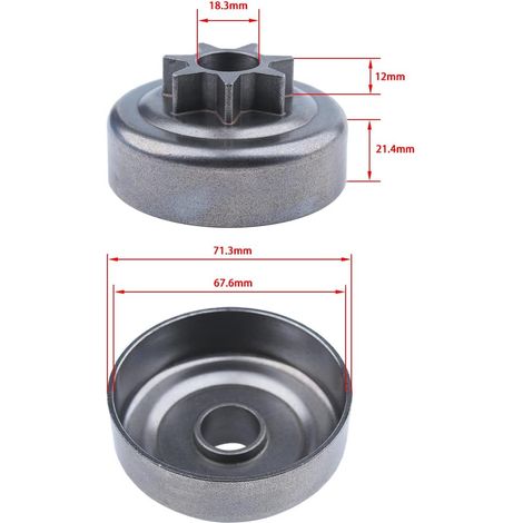 404 7T - Tambour d'embrayage pour tronçonneuse Stihl 08S S10 07S (1/5)
