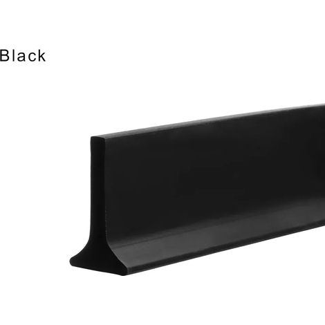 (Black-350cm)Silicone Water Stopper Self-Adhesive Bendable Flexible Water Retaining Strip Bathroom Door Dry Wet Separation Shower Dam Barrier (1/4)