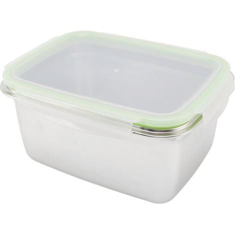 Boîte repas en acier inoxydable 304, récipient alimentaire étanche, boîte bento carrée 2800ml (1/5)