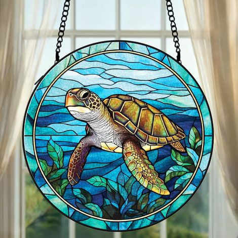 Suspension vitrail cheval attrape-soleil 25 cm décoration fenêtre cadeau intérieur (1/5)