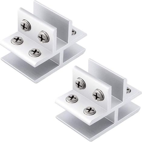 Lot de 2 Colliers Support Pince à Verre en T, Supports de Serrage Réglables pour Verre pour étagère de 10 à 12 mm d'épaisseur (1/5)