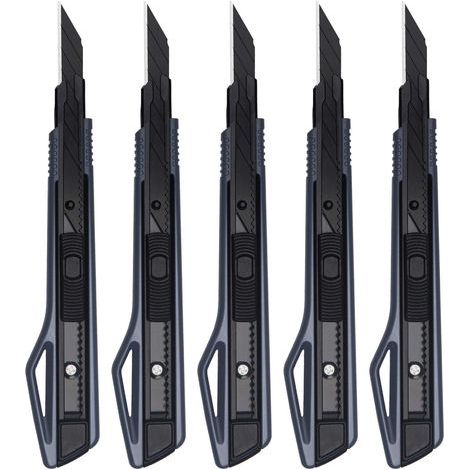 5-Piece 9mm Cutter Set - Retractable Utility Knife - Graphic Knife - For Wallpaper, Paper, Eyebrow Pencil, Crafts (1/5)