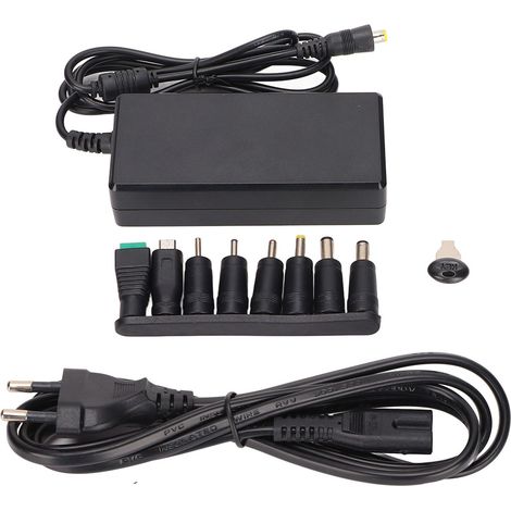 Adaptateur Secteur Universel 65W 3A Portable avec 8 Embouts et Port USB pour PC Écran LED Équipement de Surveillance - Prise EU (1/5)