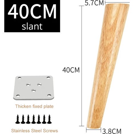 (Inclinaison de 40 cm, ensemble de 4 pièces) Meubles en bois massif naturel, accessoires de quincaillerie, pièces de rechange pour canapé-lit. (1/4)