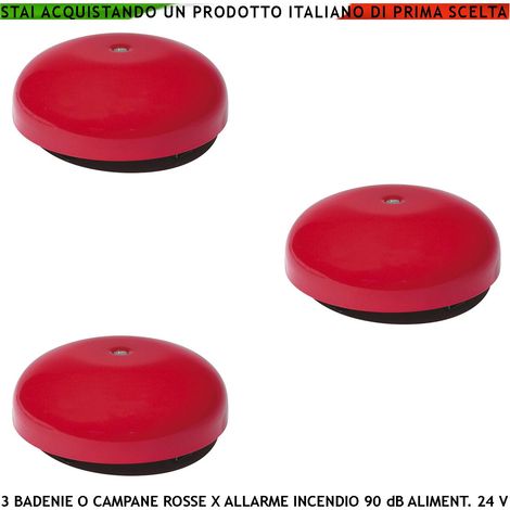BADENIA ELETTROMECCANICA ROSSA 3 PEZZI PER ALLARME INCENDIO ALIMENTAZIONE 24 VCC RIPETONO SEGNALAZIONI E QUALSIASI AVVISO (1/4)