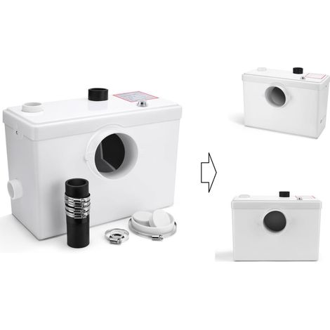 Broyeur sanitaire 600W – 3 en 1 pour WC, lavabo et douche – Évacuation jusqu'à 9m – Moteur en acier inoxydable – Déchiqueteur intégré
