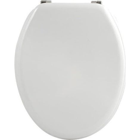 - Toilet Seat - MDF - Stainless Steel Hinges - Easy Installation and Cleaning - Bathroom - White - 37x45cm (1/4)