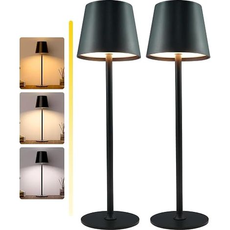 Rechargeable Wireless LED Table Lamp, All Metal Lamp Wireless Rechargeable 5000mAh, 3 Colour Temperatures, Touch Control for Bedside Table, Interior, Outdoor (1/5)