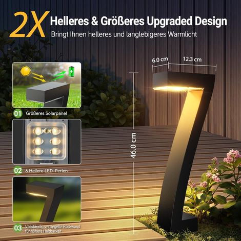 4 eleganti luci solari da esterno da 1200 mAh impermeabili IP65 per decorazione da giardino - ALTRO (1/3)