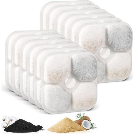 12 esponjas de filtro para fuente de agua para gatos, Adecuado para el dispensador de agua para mascotas Catit PIXI (1/5)
