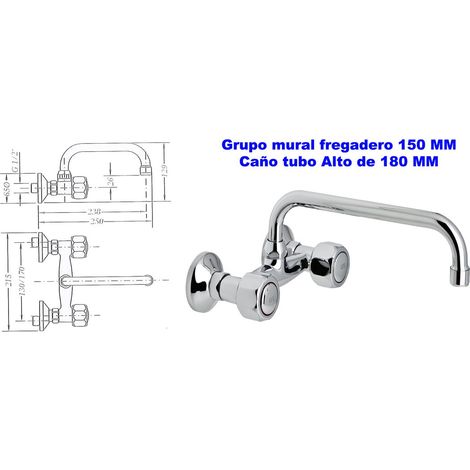 Genebre Grupo Wandwaschbecken 15 cm hoch, Rohrauslauf 18 cm