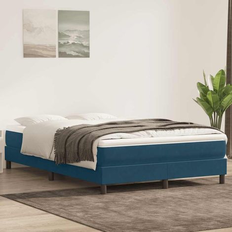 Boxspringbett ohne Matratze Dunkelblau 160x220 cm Samt