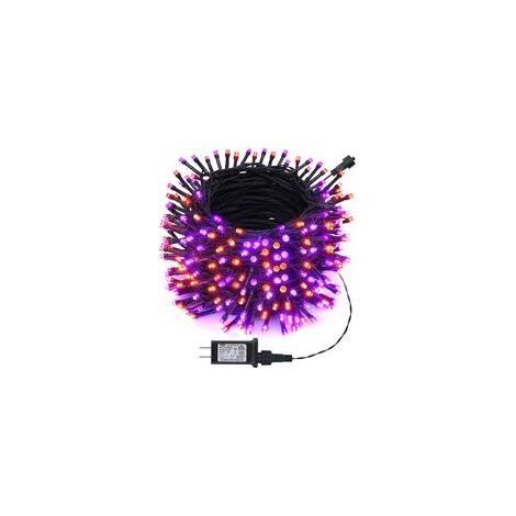 2 guirlandes lumineuses colorées - Lumière solaire chaude et violette (norme américaine) (1/4)