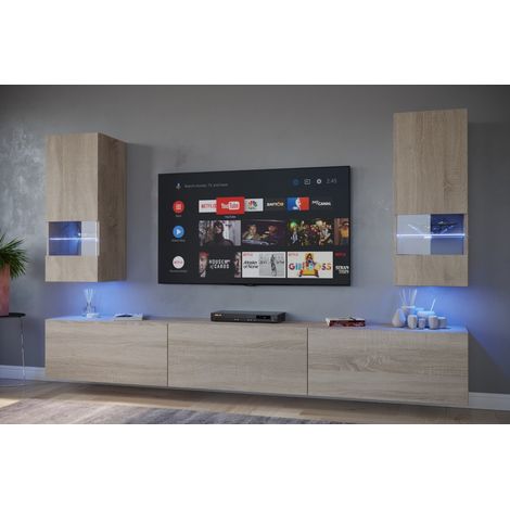 Ensemble meuble TV SEZANA chêne sonoma en plusieurs dimensions - 226-249-273 cm - Dimensions: 1C