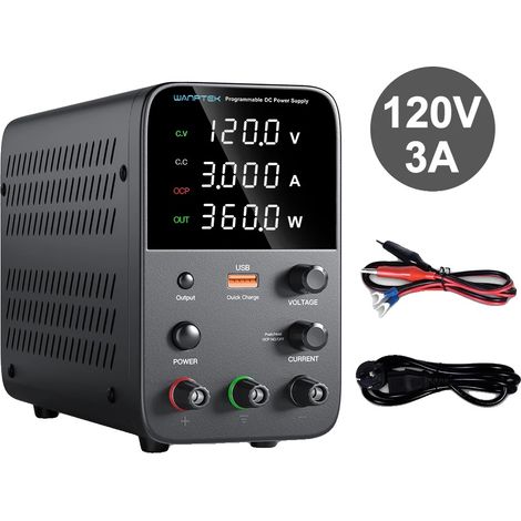 Alimentation, Tension Réglable, Affichage Numérique, Sortie 120V 3A (1/2)