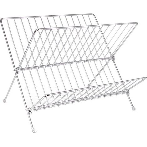 Stendibiancheria pieghevole a doppio strato a forma di X, adatto ai piani cucina, design salvaspazio, ideale per l'uso familiare. (1/2)