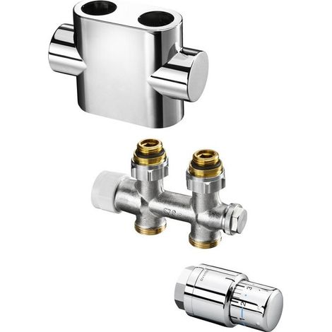 SET MULTIBLOCK T DRT 1/2 x1 / 2 cromato + UNI SH / DECO RING cromato Set 3