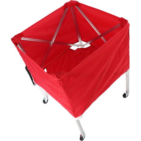 Chariot à ballons pliable grande capacité avec 4 roues pour équipement de football et de volley-ball (1/5)