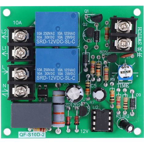 Module de séquence temporelle 2 canaux QF-S10D-2, réglable 0,5-4S, 220V, carte de temporisation de puissance. (1/5)
