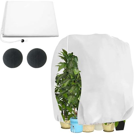 Voile Hivernage Plante Exterieur,Housse Hivernage Plantes Exterieur,Housse Protection pour Plantes avec Fermeture Éclair et Cordon Serrage,Bache Hivernage Protection Plante Hiver,Housse D'hivernage (1/5)
