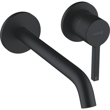 Kludi Nova Fonte - Grifo empotrado de lavabo, montaje de 2 orificios, negro mate 202453915 (1/3)