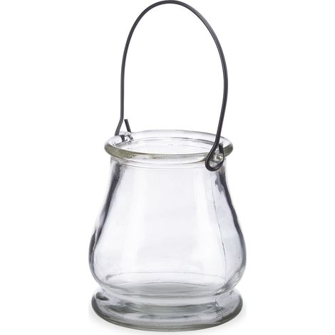 Set di 12 portacandele rotondi decorazione interno esterno 10 x 9,5 cm in vetro trasparente 130004197