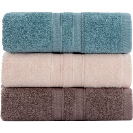 Coffret de luxe comprenant 3 serviettes de bain ultra-douces 100% coton égyptien. (1/5)