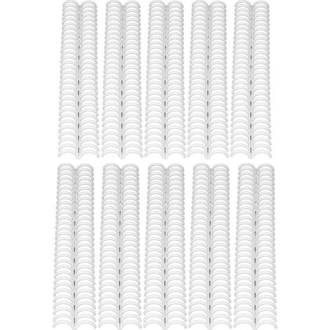 Lot de 10 anneaux à peigne pour reliure à 30 pages, en plastique blanc, pour 150 feuilles A4. Ouverture et fermeture faciles. Ajoute 19 mm au papier A4. (1/5)