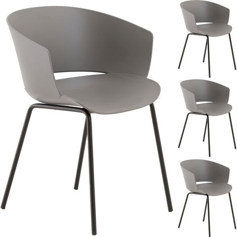 Chaise de jardin NIVEL Gris (Lot de 4) (1/5)