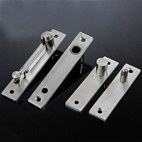 Set di 2 cerniere per porte girevoli a 360 gradi a scomparsa (100×23×10 mm) realizzate in acciaio inossidabile resistente con viti di fissaggio. (1/4)