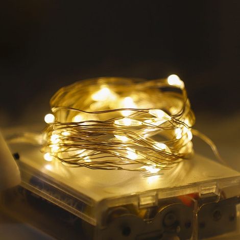 Luci decorative a filo di rame alimentate a batteria, ideali per camere da letto, feste, festival, ecc. (3 metri, 30 luci, luce calda) (1/5)