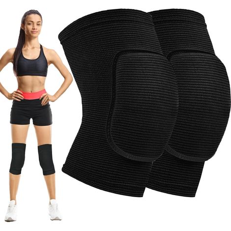 Genouillères de sport,genouillères de volley-ball,genouillère travail,genouillère danse avec éponge douce pour filles et femmes, genouillères réglables pour volley-ball, danse, yoga, sport-noir(XL) (1/5)