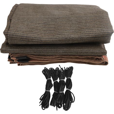 Decdeal Couverture d'auvent de voile en polyéthylène en tissu pare-soleil avec 4 cordes pour jardin extérieur Patio arrière-cour terrasse café 3x6 M/9.84x19.68 FT