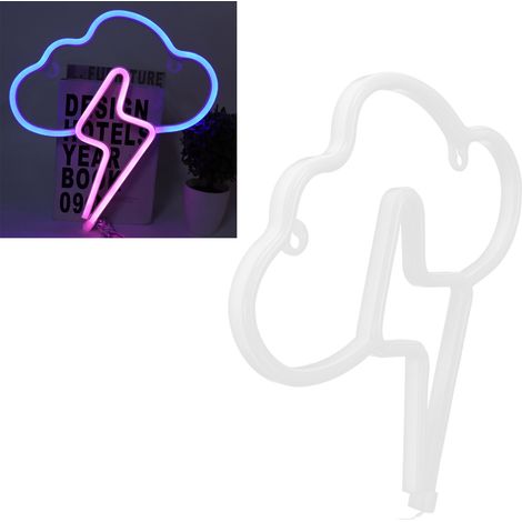 Enseigne lumineuse LED décorative murale, idéale pour une demande en mariage, un mariage, un anniversaire ou toute autre fête (bleu et rose). (1/5)