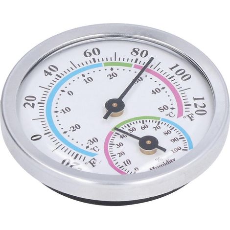 Mini-Thermometer für den Innenbereich, langlebig, mit Zeiger, batterielos, Temperatur- und Feuchtigkeitsmessung für Zuhause