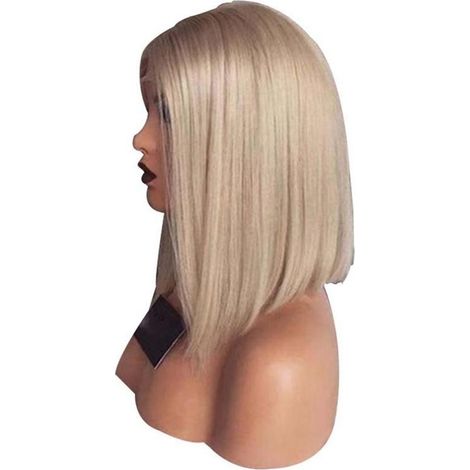 Kurze, glatte, blonde Bob-Perücke für Damen (1/2)
