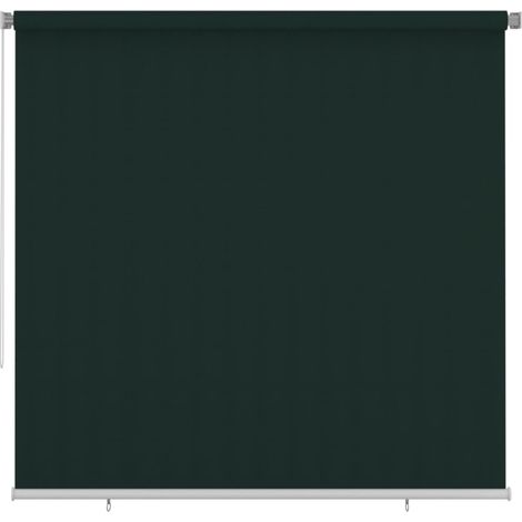 Persiana enrollable de exterior 245(ancho)x230(alto)cm verde oscuro HDPE vidaXL