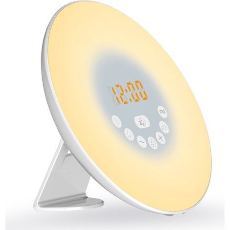 Nouveau réveil multifonctionnel réveil analogique lever de soleil coloré réveil avec radio réveil coucher de soleil avec veilleuse (1/5)