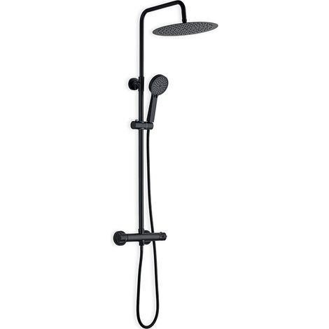 Set de douche extensible avec robinet thermostatique, Noir, Nácar (1/5)