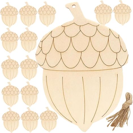 20 Pièces Teiliges DIY Holzanhänger Kiefernzapfen Form Beidseitig Bemalbar Langlebig (1/5)