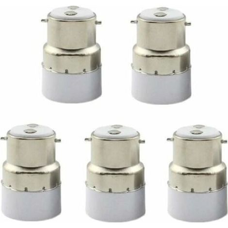 Paquete de 5 convertidores de portalámparas B22 a E14, adaptador de portalámparas B22 a E14 estándar. (1/4)