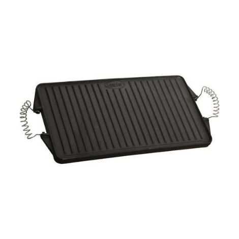 FPLUS plancha hº fundido esmal.  24x43 cms. , Plancha de asar rectangular de hierro fundido.Apta para gas y leña, asas de tacto frio.Dos caras lisa y ondulada.
Facil limpieza.