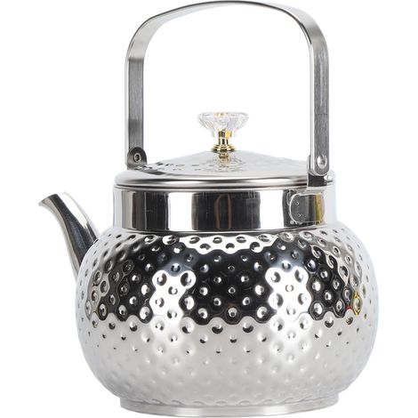 Teekanne aus Edelstahl mit herausnehmbarem Filter, Metallkessel, Servierbehälter für den Couchtisch, für Zuhause, Hotel, Restaurant, 2 l, gepunktet (1/5)