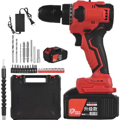 Perceuse-visseuse sans fil 21V 3/8" – couple 25+1Nm – 2 vitesses, batterie 3.0Ah, chargeur rapide, LED, rallonge (1/5)
